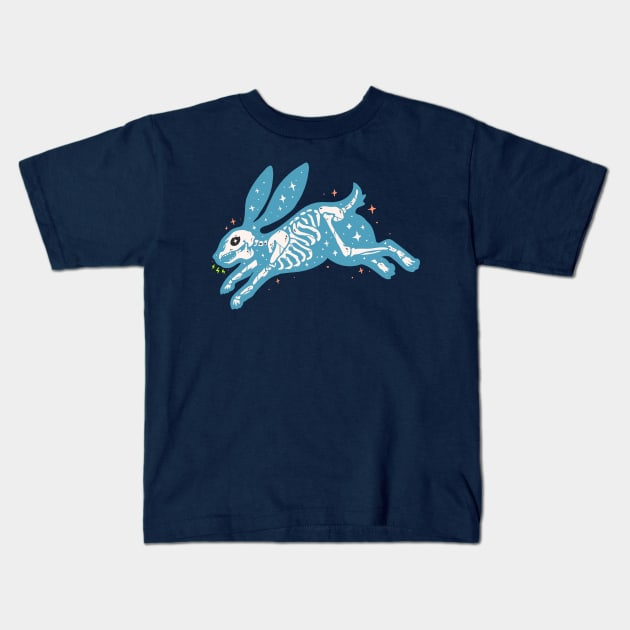 Rabbit Bones Kids T-Shirt by machmigo